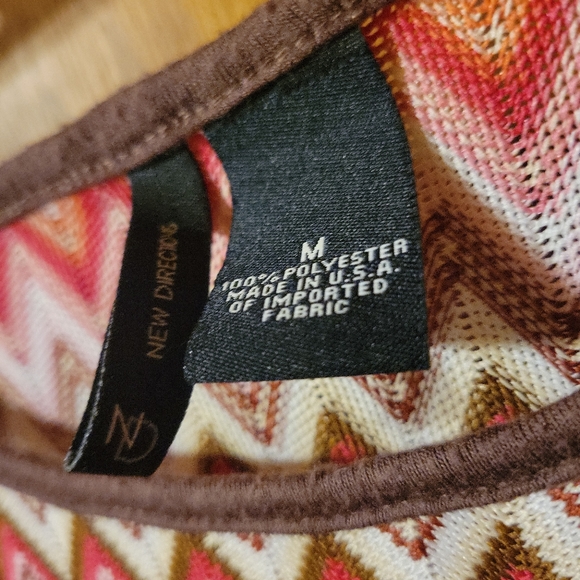 New Directions Orange Chevron Top - Picture 7 of 7